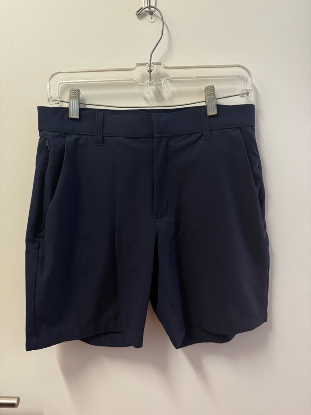 Fabletics Men's Navy Performance Flat-Front Shorts